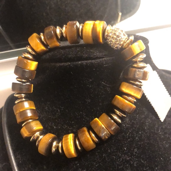 Chico’s Tiger pendant necklace/matching earrings & NWT Tigers eye bracelet set - Picture 5 of 8